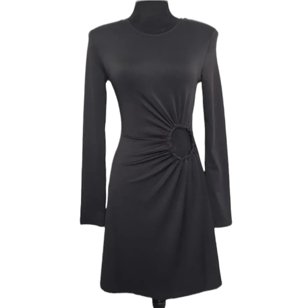 Danielle Bernstein WeWoreWhat Black O Ring Cutout Dress
